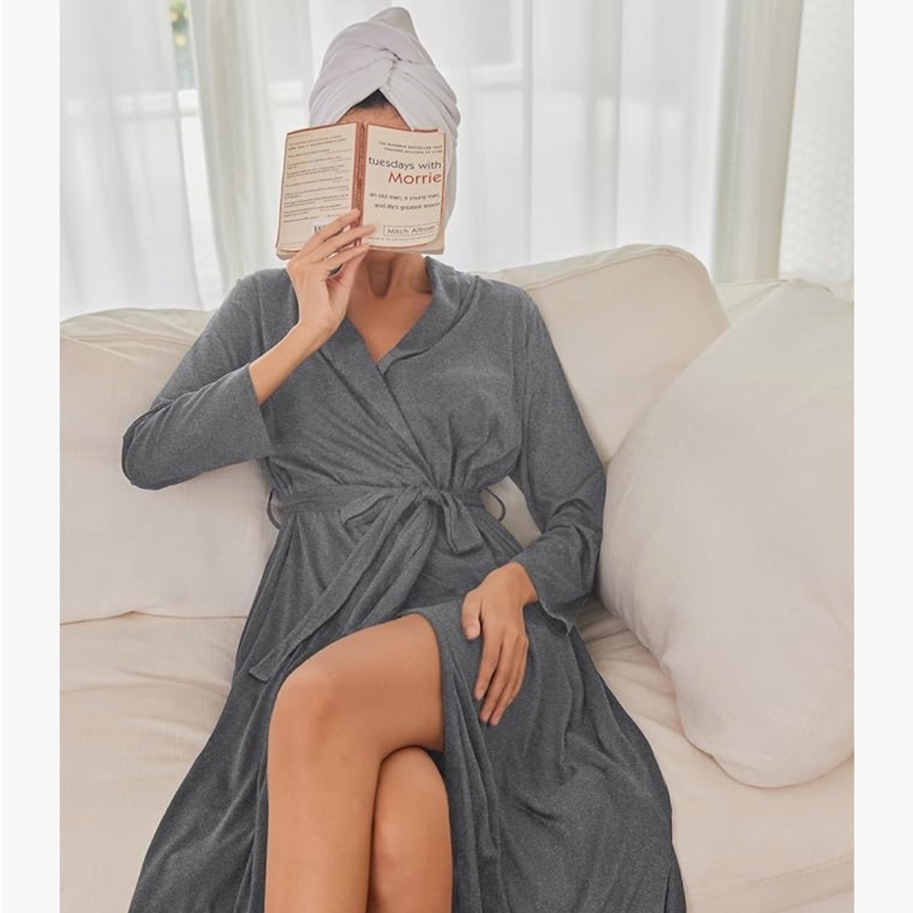 Cozy Gray Women's Robe - Picture 5 of 5